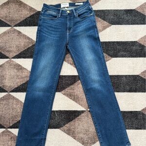 Frame Denim Women's Le High Straight Jeans in Clifton Blue (Size 24)